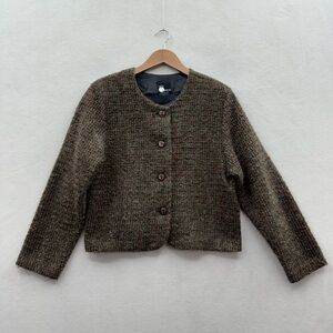 Vintage First Option Women’s Medium Brown Button Front Lined Jacket